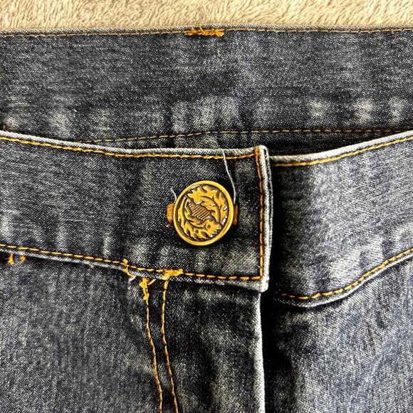 Vintage Forever 21 Jeans Dark Wash Flare Split Hem Women's M Made in USA - Picture 3 of 11